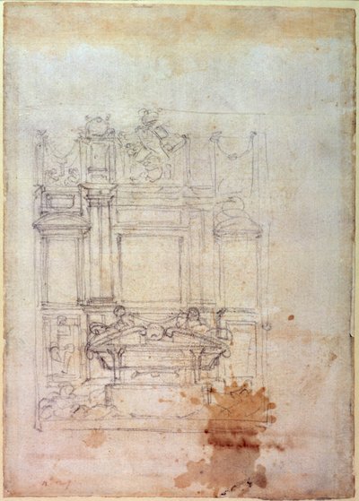 Design for a tomb by Michelangelo Buonarroti